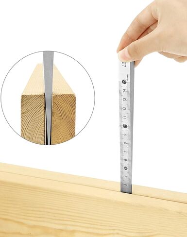 QWORK Taper Gauge Gap Gage Welding Wedge Feeler Gauge Gap Feeler Wedge Gauge Gap Hole Measure Tool 1-15mm - Carbon Steel with Chrome Plating in Kuwait