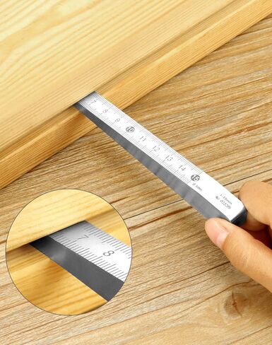 QWORK Taper Gauge Gap Gage Welding Wedge Feeler Gauge Gap Feeler Wedge Gauge Gap Hole Measure Tool 1-15mm - Carbon Steel with Chrome Plating in Kuwait
