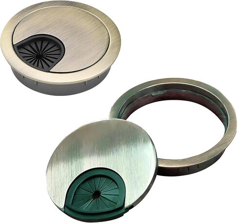 [2 Pack] Metal Desk Grommet 2 Inch(50mm) Metal Desk Hole Cover for Cables Zinc Alloy Desk Cord Hole Cover for Managing & Hiding Wire Cable in Saudi Arabia