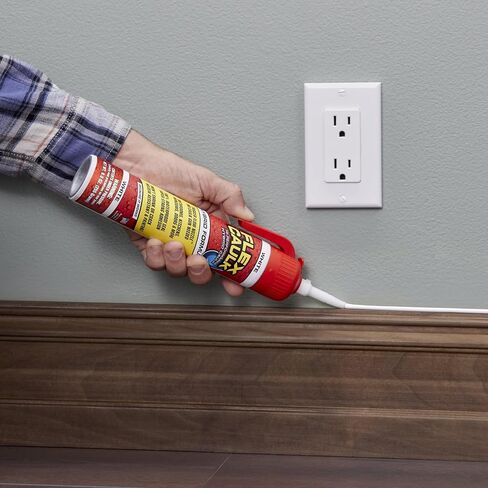 Flex Caulk، مانع تسرب بوليمر هجين مقاوم للماء ومقاوم للعوامل الجوية، قوي، قابل للطلاء، داخلي، خارجي، حمام، دش، مغسلة، نافذة، ألواح أساسية، باب، عربة سكن متنقلة، سقف، خشب، سيارات وبحري، شفاف، 6.6 أونصة، عبوة واحدة in Kuwait