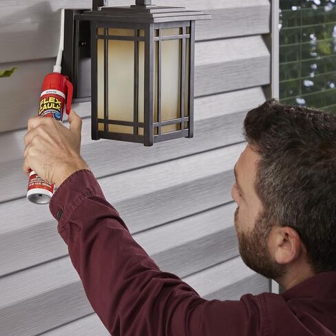 Flex Caulk، مانع تسرب بوليمر هجين مقاوم للماء ومقاوم للعوامل الجوية، قوي، قابل للطلاء، داخلي، خارجي، حمام، دش، مغسلة، نافذة، ألواح أساسية، باب، عربة سكن متنقلة، سقف، خشب، سيارات وبحري، شفاف، 6.6 أونصة، عبوة واحدة in Kuwait