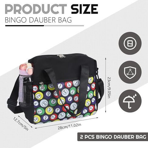 2 قطعة حقيبة بينجو مع جيوب، حقائب كبيرة من بينجو داوبر، حقيبة بينجو كبيرة لمستلزمات البنغو، هدايا للنساء in Kuwait