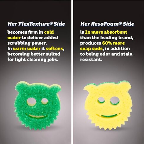 Scrub Daddy Scrub Mommy إصدار خاص للخريف + الهالوين - إسفنجة أطباق متعددة الأغراض خالية من الخدش - خالية من مادة BPA ومصنوعة من رغوة البوليمر - إسفنجة مطبخ مقاومة للبقع والرائحة (6 قطع) in Kuwait