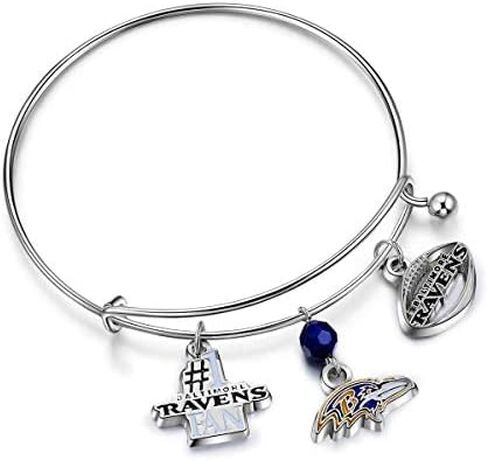 Baltimore Ravens Three Charm Logo Bangle Bracelet in Saudi Arabia