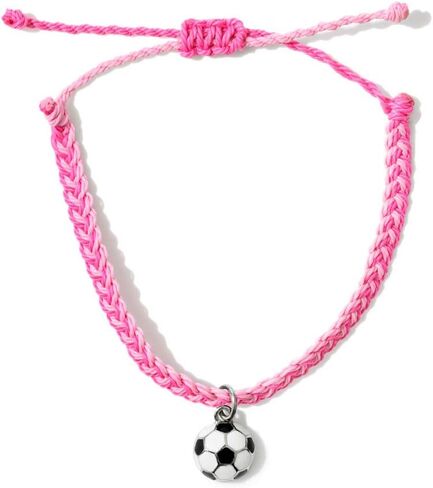 GIMMEDAT Soccer Jewelry Charm Bracelet Adjustable 7 Colors Bracelet 100% Waterproof Girls Sports Mom Woman Fan Gift in Saudi Arabia