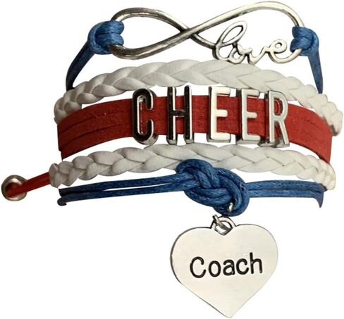 Sportybella Cheer Coach Bracelet - Cheerleading Coach Charm Bracelet- Cheer Jewelry - Women Cheering Coaches Infinity Bracelet in Saudi Arabia