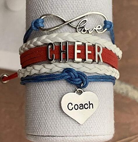 Sportybella Cheer Coach Bracelet - Cheerleading Coach Charm Bracelet- Cheer Jewelry - Women Cheering Coaches Infinity Bracelet in Saudi Arabia