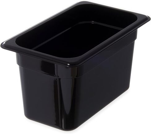 Carlisle FoodService Products 3088203 StorPlus High Heat Food Pan, 6" Deep, Quarter Size, Black in Saudi Arabia