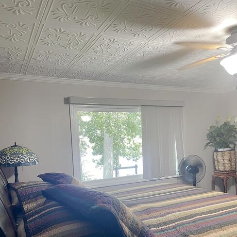 A La Maison Ceilings R159 Cockatoos Foam Glue-up Ceiling Tile (259.2 sq. ft./Case) Pack of 96, Moss Gray in Saudi Arabia