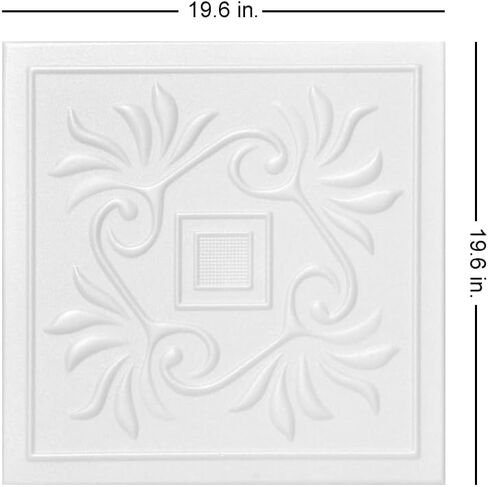 A La Maison Ceilings R159 Cockatoos Foam Glue-up Ceiling Tile (259.2 sq. ft./Case) Pack of 96, Moss Gray in Saudi Arabia