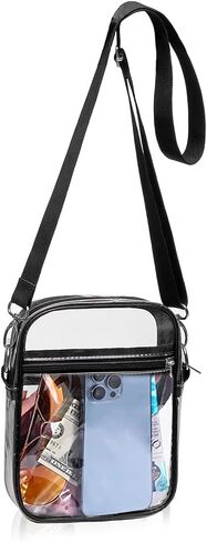 Clear Bag Stadium Approved, Crossbody Purse Bag with Front Pocket, Adjustable Strap Shoulder Bags for Concerts Festival Sports Events in Saudi Arabia