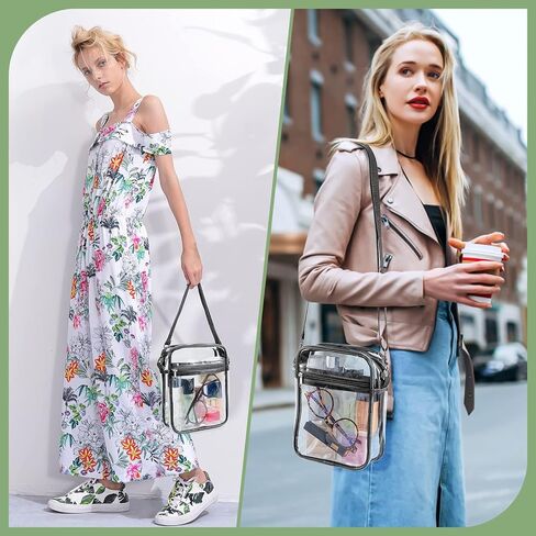 Clear Bag Stadium Approved, Crossbody Purse Bag with Front Pocket, Adjustable Strap Shoulder Bags for Concerts Festival Sports Events in Saudi Arabia