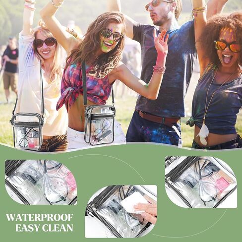 Clear Bag Stadium Approved, Crossbody Purse Bag with Front Pocket, Adjustable Strap Shoulder Bags for Concerts Festival Sports Events in Saudi Arabia