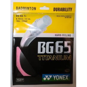 YONEX Titanium BG-65 Badminton String (Pink)