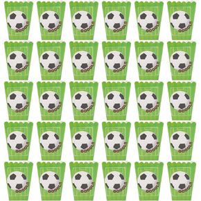 30pcs Boxes Popcorn Paper Bag Popcorn Bowl Soccer Popcorn Bags Popcorn Boxes Popcorn Holders Popcorn Containers Movie Night Foods Takeaway Container Outdoor French Fries
