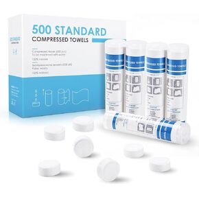 500 Pieces Disposable Compressed Towels, Compact Travel Coin Tissue Soft Compress Tissues Pills for Outdoors Travel Camping and Beauty Salon