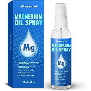Magnesium Oil Spray (4 Fl,Oz), Mineral 0il, Magnesium Oil for Feet, Easing Muscle Tightness, Muscle Relaxation, Relieve Discomfort, Fosters Serene Rest, Maintain Skin Wellness
