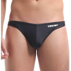 sandbank Men's Sexy Low Rise Mesh Thong Swim Briefs (Asian Tag L Waist:31"-32", Black #1)