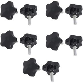 M8x 20mm Male Thread Knurled Thumb Screw on Metal Clamping Star Head Clamping Star Knob Grip Handle 10pcs