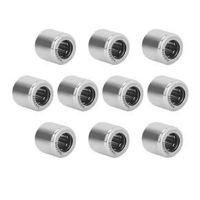 Drawn Cup Needle Roller Bearings, 10pcs HK0408 Open End Caged Bearing, 4mm Bore, 8mm OD, 8mm Width ST14 Steel Single Row Roller