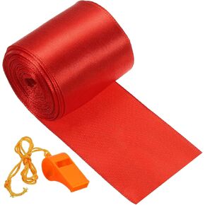 PATIKIL Finish Line Satin Ribbon Polyester Fabric Tape with Whistle for Outdoor Athletics Sprint Running Race Sport
