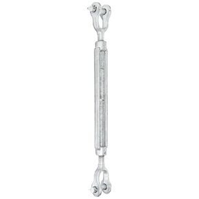 Indusco TB078IM10 Hot Dipped Drop Forged Galvanized Steel Jaw and Jaw Turnbuckle, 7200 lbs Working Load Limit, 7/8" Threaded Diameter x 12" Take Up, 24-5/8" Length