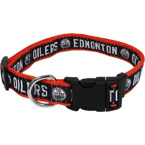 Pets First NHL EDMONTON OILERS COLLAR for DOGS & CATS, Small. - Adjustable, Cute & Stylish! The Ultimate HOCKEY FAN Collar!