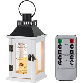 Wedding 40th Anniversary Gifts with Remote Control - Ruby Anniversary Gifts Decorations for Couple Parents Wife Husband, Happy Marriage Anniversary Ornament Lantern Decor with LED Candle