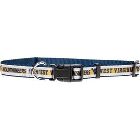 NCAA PET Collar WEST VIRGINIA MOUNTAINEERS Dog Collar, Size Large College Team Collar for Dogs & Cats. A Shiny & Colorful Dog & Cat Collar Licensed by The NCAA