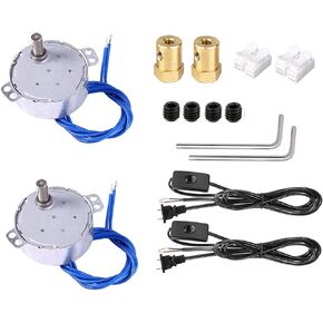 Synchronous Synchron Motor,Turntable motor,Cuptisserie motor,Turner motor with 7mm Flexible Coupling Connector Lamp Cord 50/60Hz AC100~127V 4W CCW/CW For Hand-Made, School Project, Model(2pcs 5-6RPM)