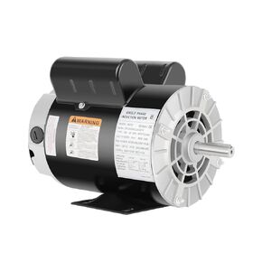 Air Compressor Electric Motor, 3HP SPL 3450 RPM, 115/230V Single Phase, 56 Frame 5/8 Keyed Shaft 60 Hz, Commercial-Duty CCW Rotation, 1.88 Shaft Length for Air Compressors
