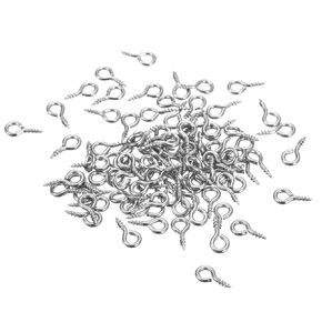 uxcell 500Pcs Eye Screws, 304 Stainless Steel 10x4mm Small Self Tapping Screw Hooks Ring Mini Eye Pins for DIY Handwork Wooden Clay Pendants Cork Bottles, Silver