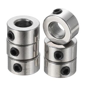 uxcell 6pcs 5mm Shaft Lock Collar T5 Lead Screw Lock Ring, Stainless Steel Set Screw Collars