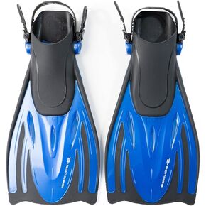 Bonassi Adult Shark Fins - Short Adjustable Snorkeling and Swimming Fins