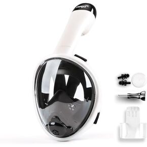 COPOZZ S4 Full Face Snorkel Mask for Adults & Kids - Crystal Clear Views, Anti-Fog Technology - Snorkeling Gear with Longer Tube Design for a Safe and Immersive Underwater Experience