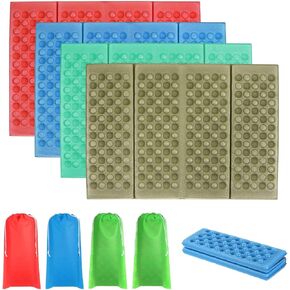 PATIKIL 4 Pack Foldable Cushion Seat Camping Sitting Pad Waterproof XPE Foam Outdoor Sitting Mats with Carry Bag for Picnic Hiking Stadium Travel