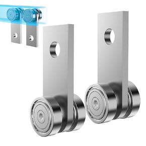 2 Wheel Trolley Assembly Rollers for 1-5/8" Wide Strut Channel - Garage Pulley System Hoist System (Silver-10 Pack)