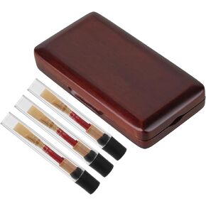 BQLZR Bamboo Oboe Reeds Replacement with Wooden Storage Box for Instrument Pack of 3