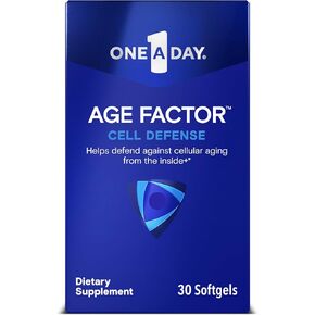 One A Day Age Factor Cell Defense-Cell Health Supplement to Support Healthy Aging Journey, Cell Health Support for Adults, with Olive Polyphenols, Resveratrol, Vitamin B3 (Niacinamide), 30 Softgels