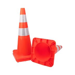 10 Pack 28" Traffic Cones Plastic Road Cone PVC Safety Road Parking Cones Weighted Hazard Cones Construction Cones for Traffic Fluorescent Orange w/4" w/6" Reflective Strips Collar