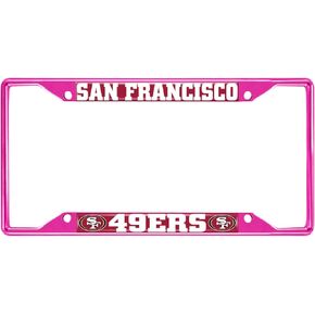 FANMATS 43444 NFL - إطار لوحة ترخيص Kansas City Chiefs - وردي - سهل التركيب على الشاحنة وسيارات الدفع الرباعي والسيارة - هدية مثالية لمحبي Die Hard NFL