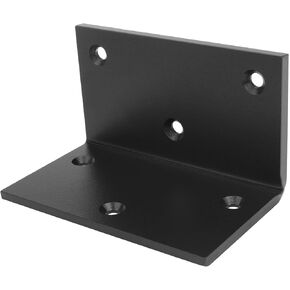 2 Pack 5" Black Corner Brackets Support, L Angle Steel Braces Thickness 4.9mm, 5" x 3", Max.Load 220lb., Countersunk Design for Timber Wood Furniture