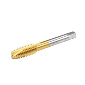uxcell Spiral Point Plug Threading Tap UNC 1/2-13 Thread, Ground Threads H2 3 Flutes, High Speed Steel HSS 6542, Titanium Coated, Round Shank with Square End