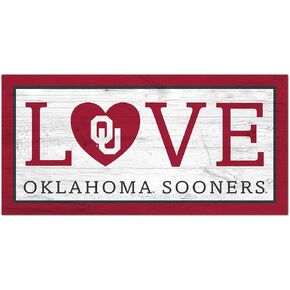 Fan Creations NCAA Oklahoma Sooners Unisex University of Oklahoma Love Sign, Team Color, 6 x 12