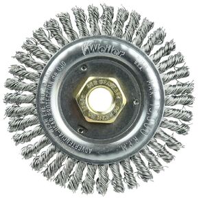 Weiler 13138 Roughneck Max 4" Stringer Bead Wire Wheel 0.020" Stainless Steel Fill, 5/8"-11 UNC Nut, Made In USA (Pack of 5)