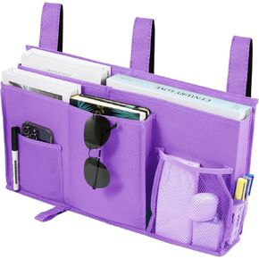 Joyfulife Bedside Caddy Bunk Bed Organizer Bedside Storage Organizer Hanging Bed Organizer Storage Bag Pocket for Bunk, Hospital Beds, College Dorm Rooms, Baby Bed Rails, Camp 8 Pockets (A-Gray)
