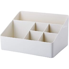 Home Organizer Bedside Table Organizer Makeup Storage Shelf and Display Box-6 Compartments (Cashmere or Deep Peach)
