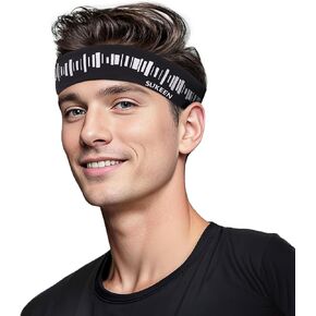 Sukeen Cooling Headbands for Men Women, Moisture Wicking Sweat Band Sweatbands, Reflective Running Headband, Non Slip Sports Workout Headband for Gym, Fitness, Exercise