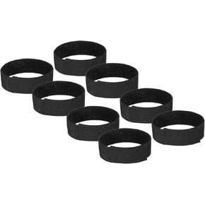 PATIKIL Boot Straps, 8 Pack Elastic Polyester Trousers Blouses Ankle Straps Pants Leg Bands with Hook and Loop for Hiking, Fishing, Hunting, 12" x 1", Black