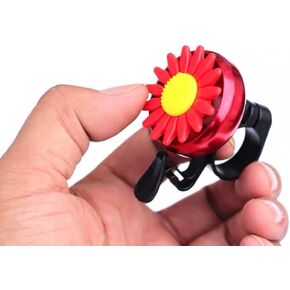 Sunflower Shaped Bicycle Ring Safety Warning Sound Outdoor Sports Road Bicycle Ring Bicycle Alarm Aluminum Bicycle Bell, Loud Crisp Clear Sound Bicycle Bike Bell for Adults Kids,Red in Kuwait